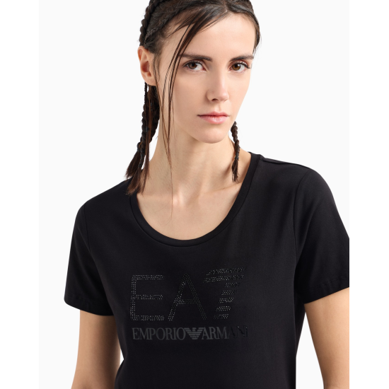 EA7 Emporio Armani Logo Series Rhinestone Black