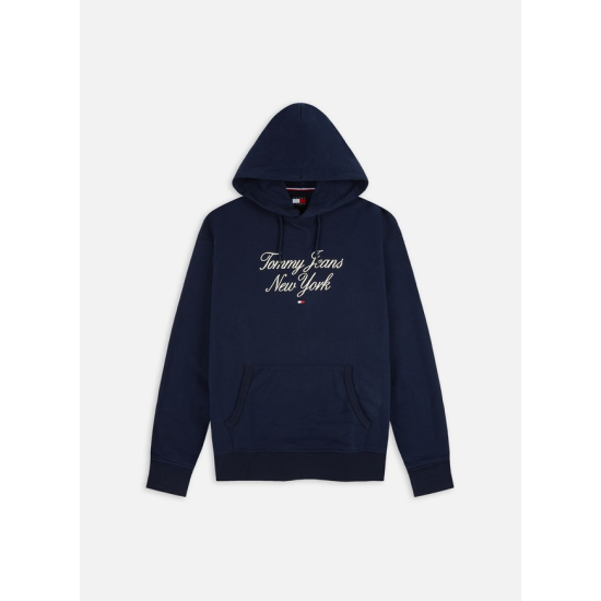 Tommy Jeans Relaxed Luxe Serif Hoodie Dark Knight Navy