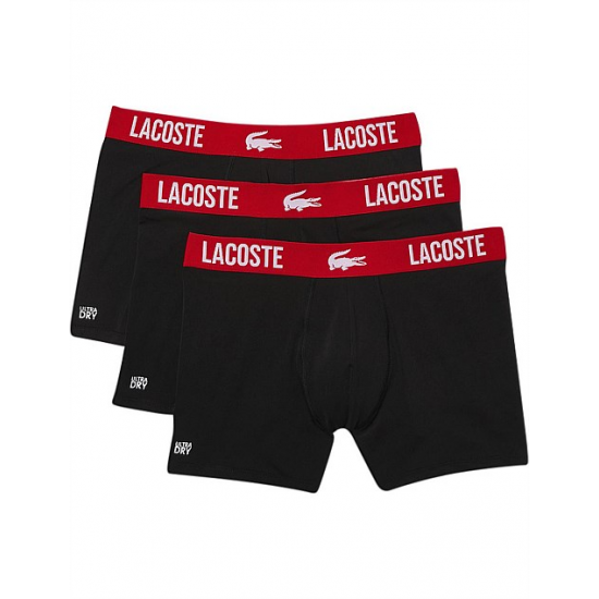Lacoste 3 Pack Sport Microfibre Underwear Black/Red