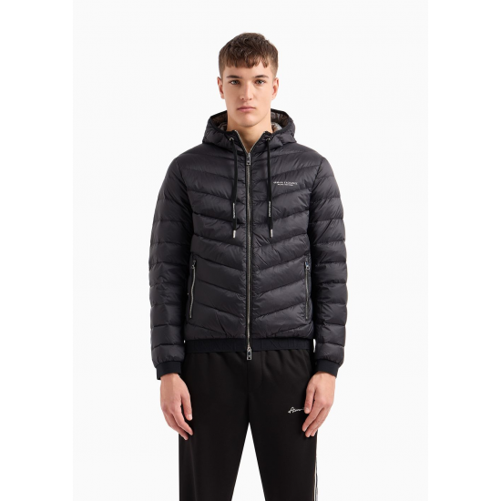 Armani Exchange Milano New York Hooded Puffer Jacket Black