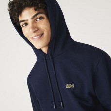 Lacoste Men's Kangaroo Pocket Organic Cotton Hooded Sweatshirt Navy