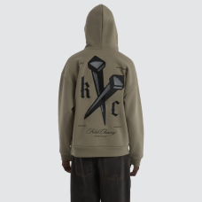 Kiss Chacey Nailed Relaxed Hoodie Khaki