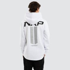 Nena and Pasadena Crew Dual Curved Hoodie Optical White