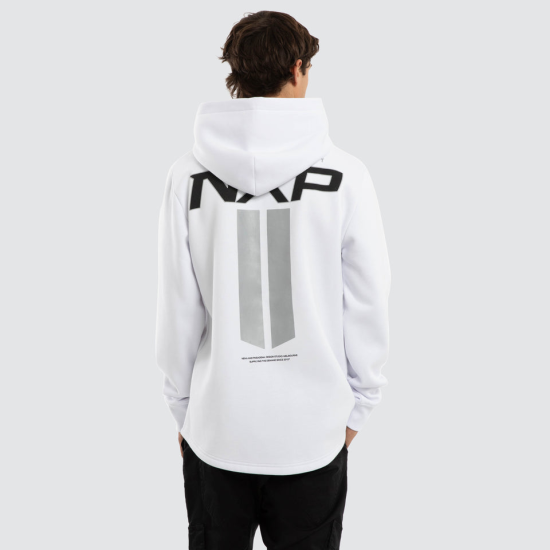 Nena and Pasadena Crew Dual Curved Hoodie Optical White Nena and Pasadena Crew Dual Curved Hoodie Optical White