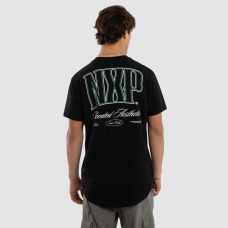 Nena and Pasadena Circuit Dual Curved Tee Jet Black