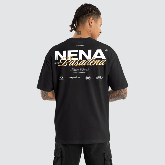 Nena and Pasadena Demand Box Fit Tee Jet Black