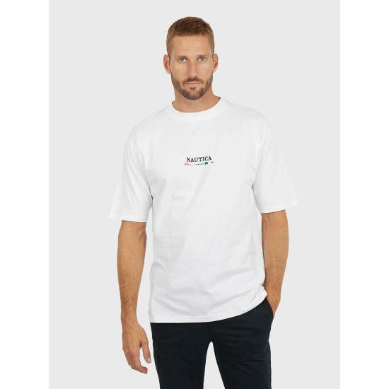 Nautica Spinnaker Collection Emporum Heavyweight Tee Oversized White