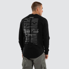 Nena and Pasadena Dynamic Dual Curved Long Sleeve Tee Jet Black Nena and Pasadena Dynamic Dual Curved Long Sleeve Tee Jet Black