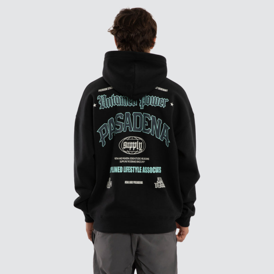 Nena and Pasadena Mercy Box Fit Hoodie Anthracite Black