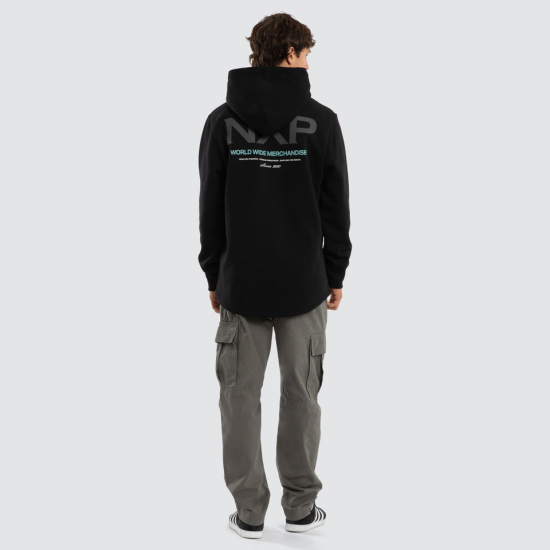 Nena and Pasadena Peak Dual Curved Hoodie Jet Black