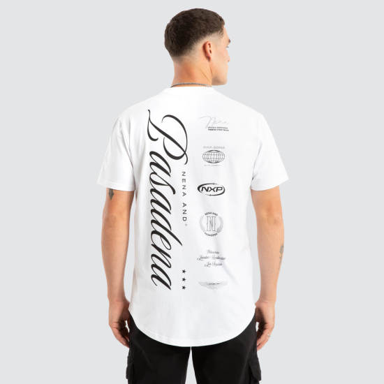 Nena and Pasadena Pledge Dual Curved Tee White