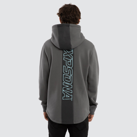 Nena and Pasadena Public Dual Curved Hoodie Charcoal/Asphalt