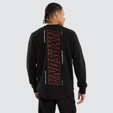 Nena and Pasadena Distance Dual Curved Sweater Jet Black