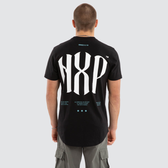 Nena and Pasadena Stronger Dual Curved Tee Jet Black
