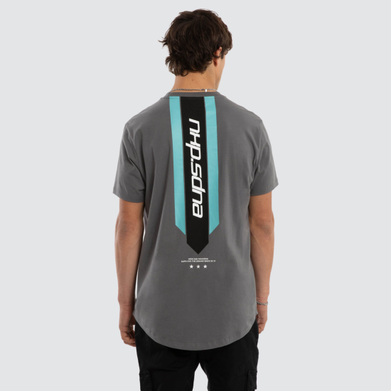 Nena and Pasadena Central Dual Curved Tee Charcoal