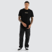Nena and Pasadena Veered Dual Curved Tee Jet Black