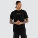 Nena and Pasadena Veered Dual Curved Tee Jet Black