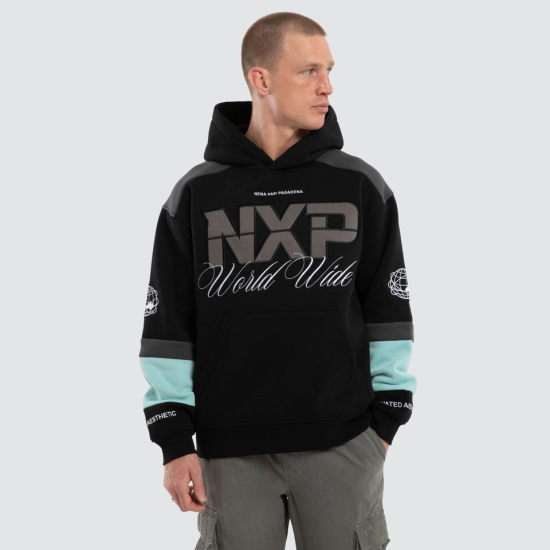 Nena and Pasadena Wordly Relaxed Hoodie Jet Black