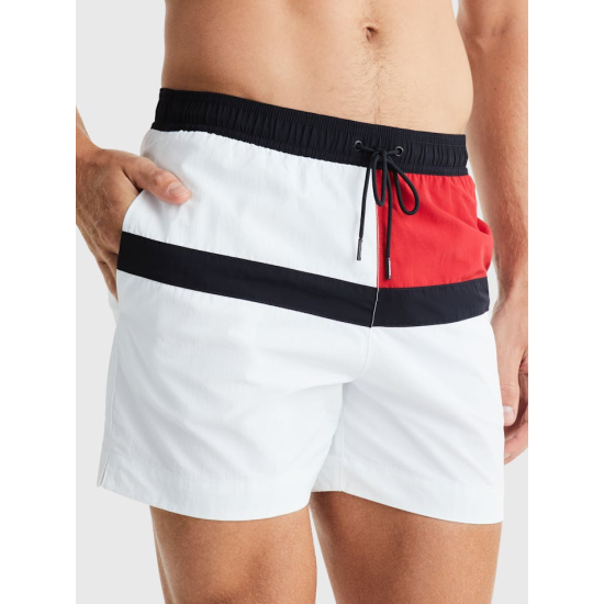 Tommy Hilfiger Medium Drawstring Swim Shorts Optic White