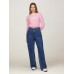 Tommy Jeans Crop Script Sweater Pink Crush Heather