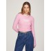 Tommy Jeans Crop Script Sweater Pink Crush Heather