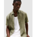 Tommy Hilfiger Pigment Dyed Linen R/F S/S Shirt Battle Green