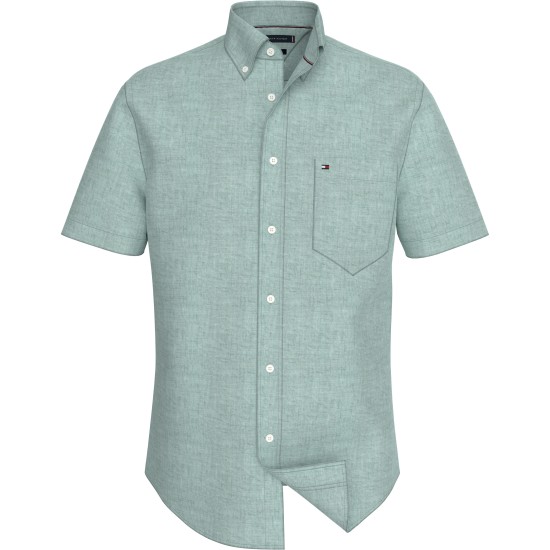 Tommy Hilfiger Pigment Dyed Linen R/F Shirt Minty Essence