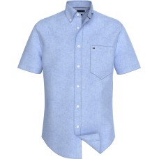 Tommy Hilfiger Pigment Dyed Linen R/F Shirt Vessel Blue