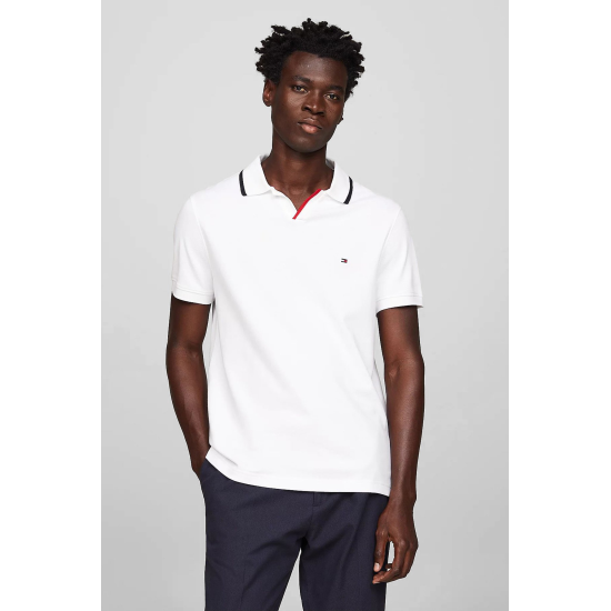 Tommy Hilfiger RWB Tipped V Collar Reg Polo White