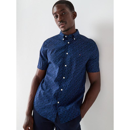 Tommy Hilfiger Poplin Monogram S/S Desert Sky All Over