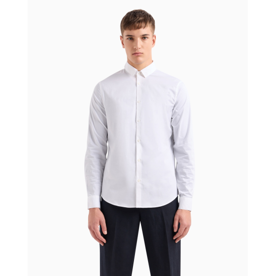 Armani Exchange Slim Stretch Poplin Shirt White