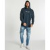 Nena and Pasadena Reckless Hooded Dual Curved Sweater Acid Navy