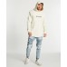 Nena and Pasadena Reckless Hooded Dual Curved Sweater Pigment Off White