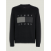 Tommy Jeans Relaxed Tonal Flag Sweater Black