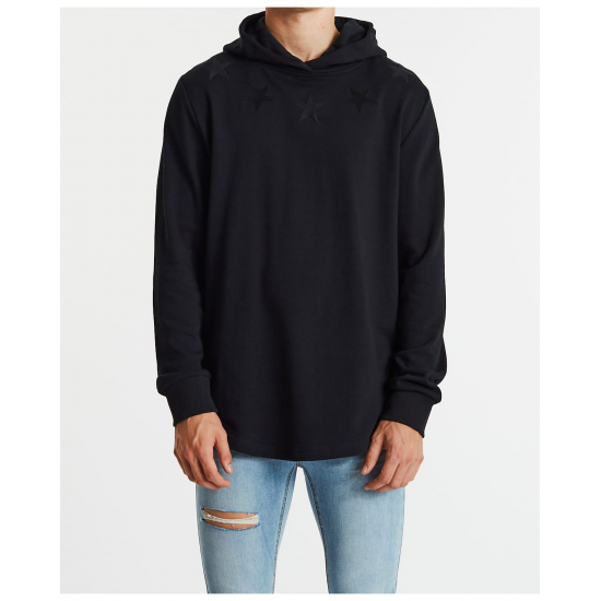 Americain Reverencieux Hooded Dual Curved Sweater Jet Black