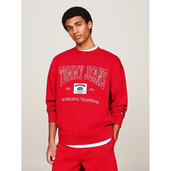 Tommy Jeans Relaxed Archive Crew Sweater Deep Crimson