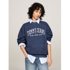 Tommy Jeans Relaxed Varsity Crew Neck Sweater Dark Night Navy WMNS