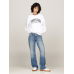 Tommy Jeans Relaxed Varsity Crew Neck Sweater White WMNS