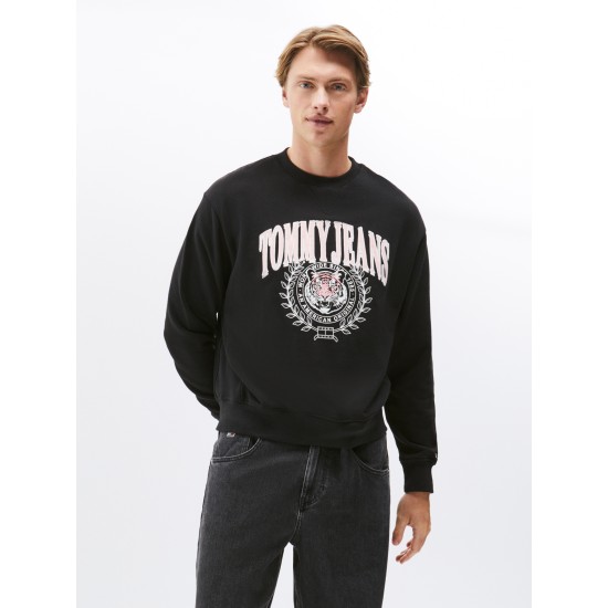 Tommy Jeans RLX Varsity Tiger Crew Black