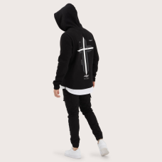 Kiss Chacey Ruthin Layered Hoodie Jet Black