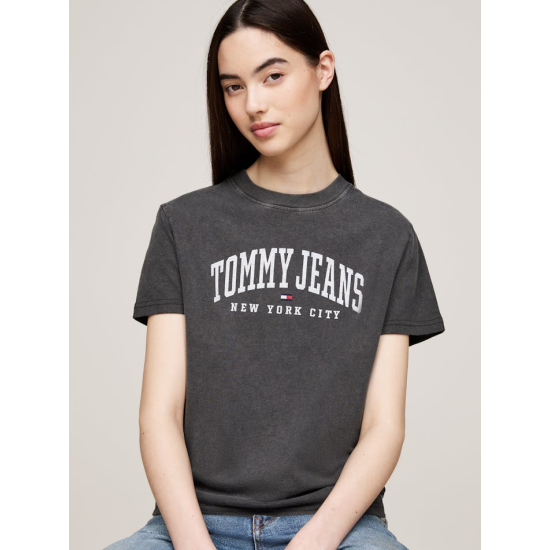 Tommy Jeans Reg Varsity Tee Black Wmn