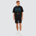 Nena and Pasadena S150 Slim Stretch Cargo Short Black