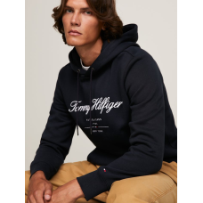 Tommy Hilfiger Script Logo Hoody Jet Black
