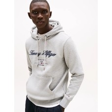 Tommy Hilfiger Script Logo Hoody Lt Grey 