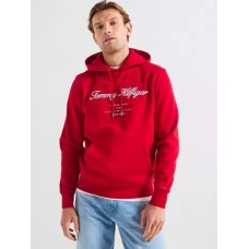 Tommy Hilfiger Script Logo Hoody Medium Red 