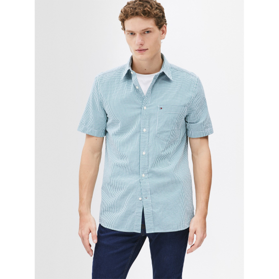 Tommy Hilfiger Seersucker Gingham S/S Green Check