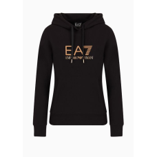 EA7 Emporio Armani Shiny Stretch Cotton Hood Black WMNS