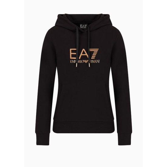 EA7 Emporio Armani Shiny Stretch Cotton Hood Black WMNS