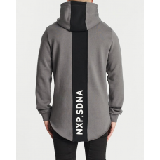 Nena and Pasadena Sinners Hooded Dual Curved Sweater Charcoal