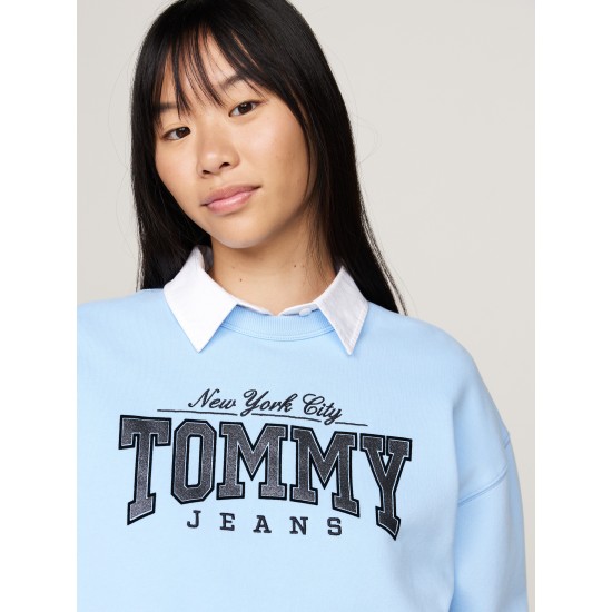 Tommy Jeans Varsity Crew Black Vessel Blue
